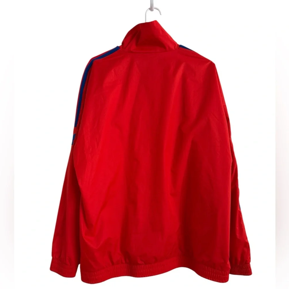 Adidas Originals Men's 3D Trefoil 3-Stripes Windbreaker Jacket Active Red Size L